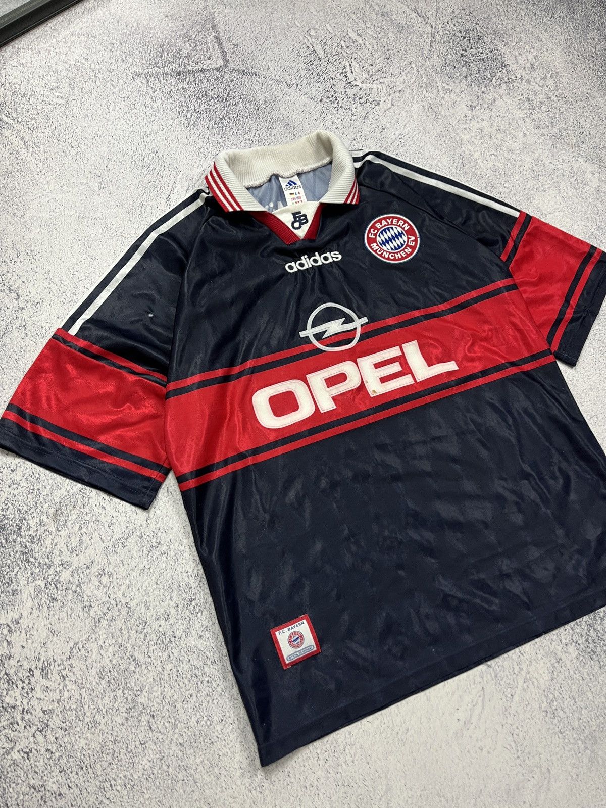 Adidas Bayern Munich Munchen 1997/99 Home Soccer Jersey #14 Basler Size US L / EU 52-54 / 3 - 3 Thumbnail