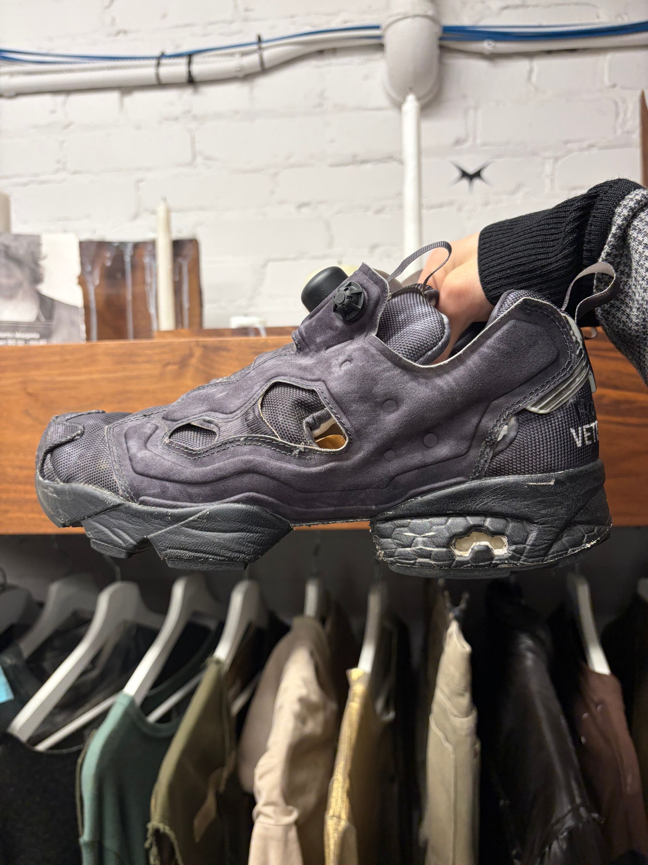 Vetements Vetements x Reebok Dark Purple ‘Instapump’ Low Top Sneakers Size US 9 / EU 42 - 1 Thumbnail