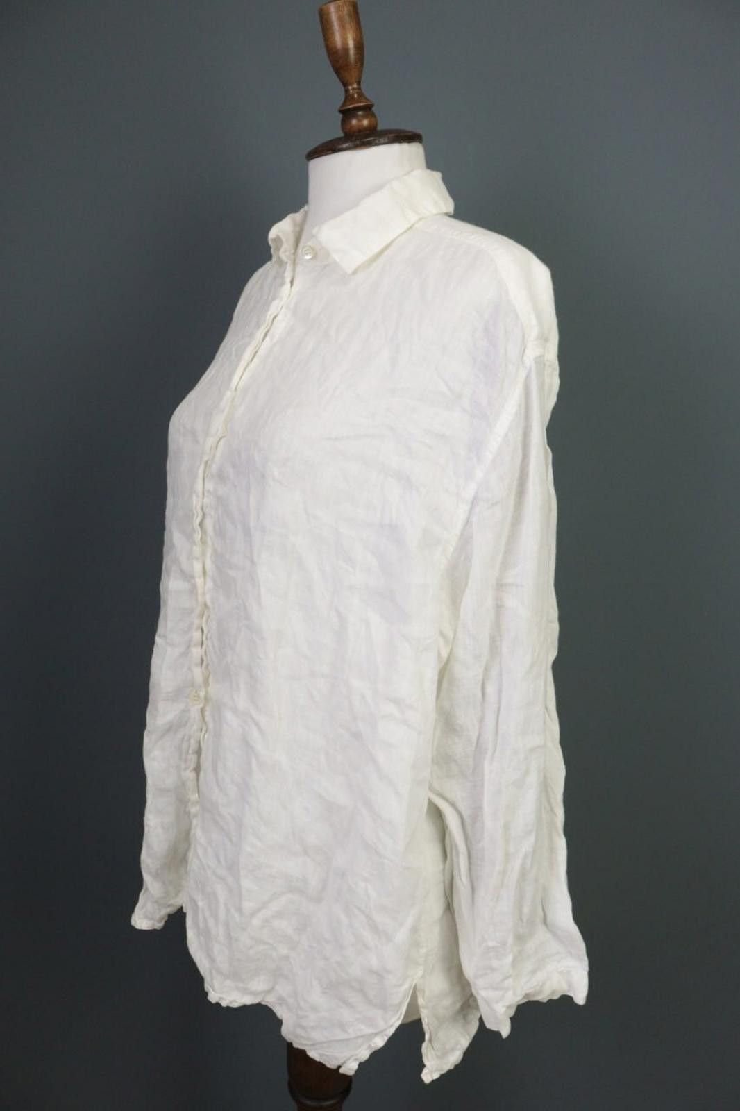 Oscar De La Renta Oska White Relaxed Lagenlook Button Up Tunic Shirt Short Size S / US 4 / IT 40 - 9 Thumbnail
