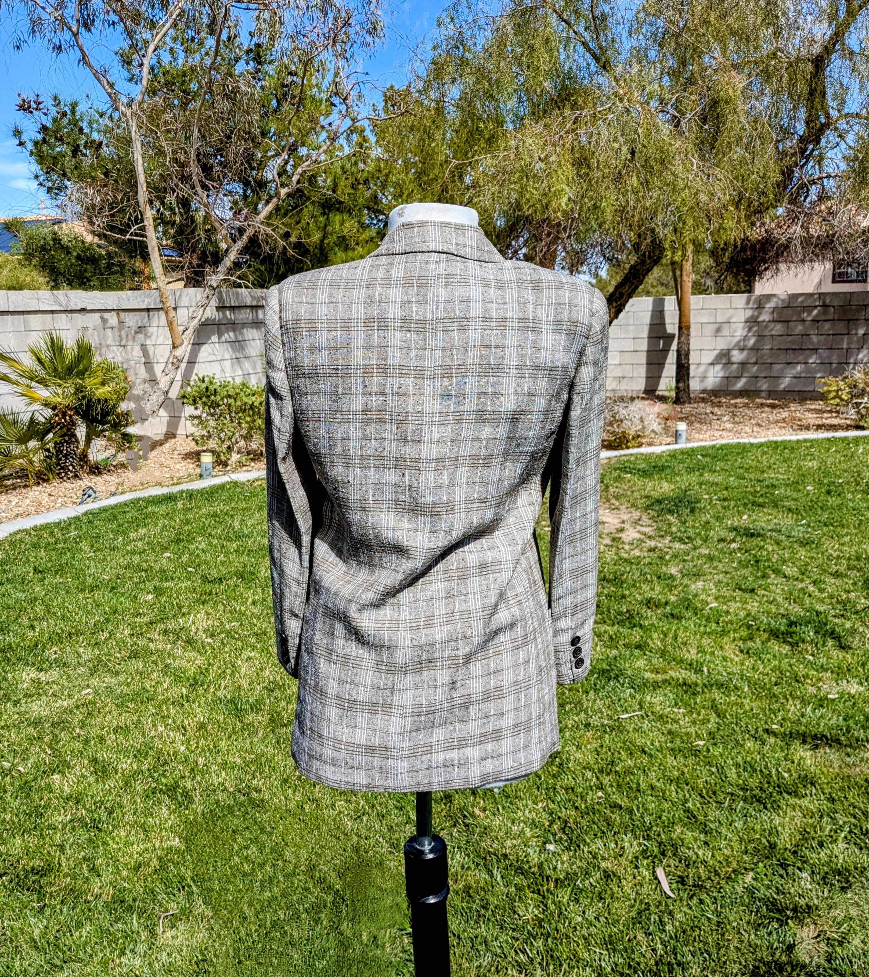 Designer Traders Point Plaid Blazer Double Breasted Pockets Longline Size M / US 6-8 / IT 42-44 - 4 Thumbnail
