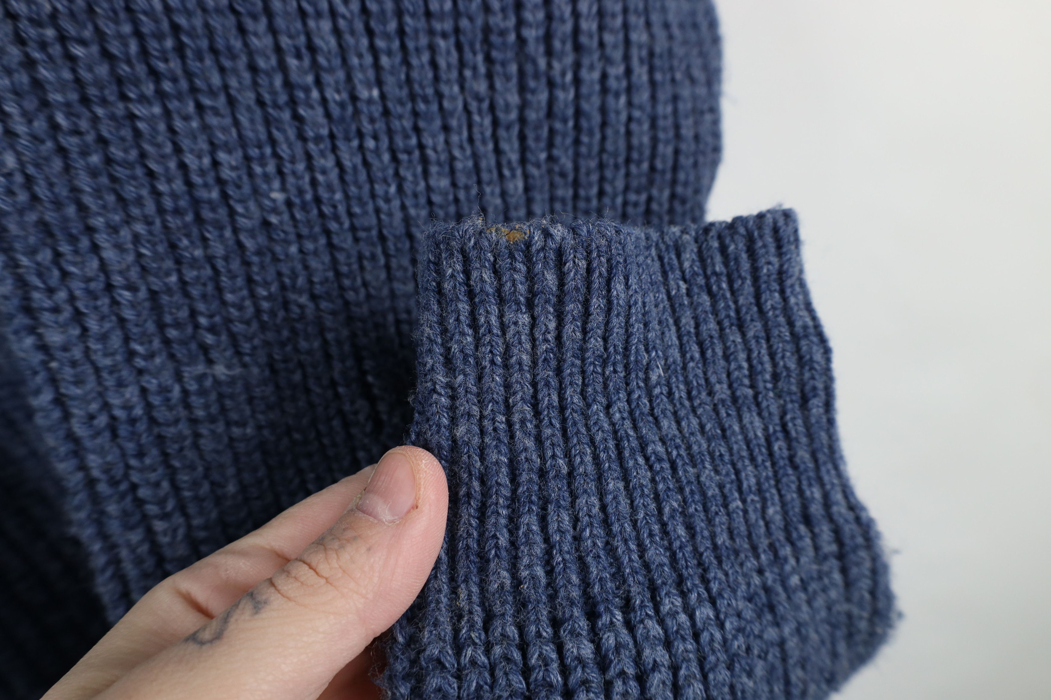 Vintage Vintage 90s Streetwear Chunky Ribbed Knit Sweater Blue USA Size US S / EU 44-46 / 1 - 4 Thumbnail