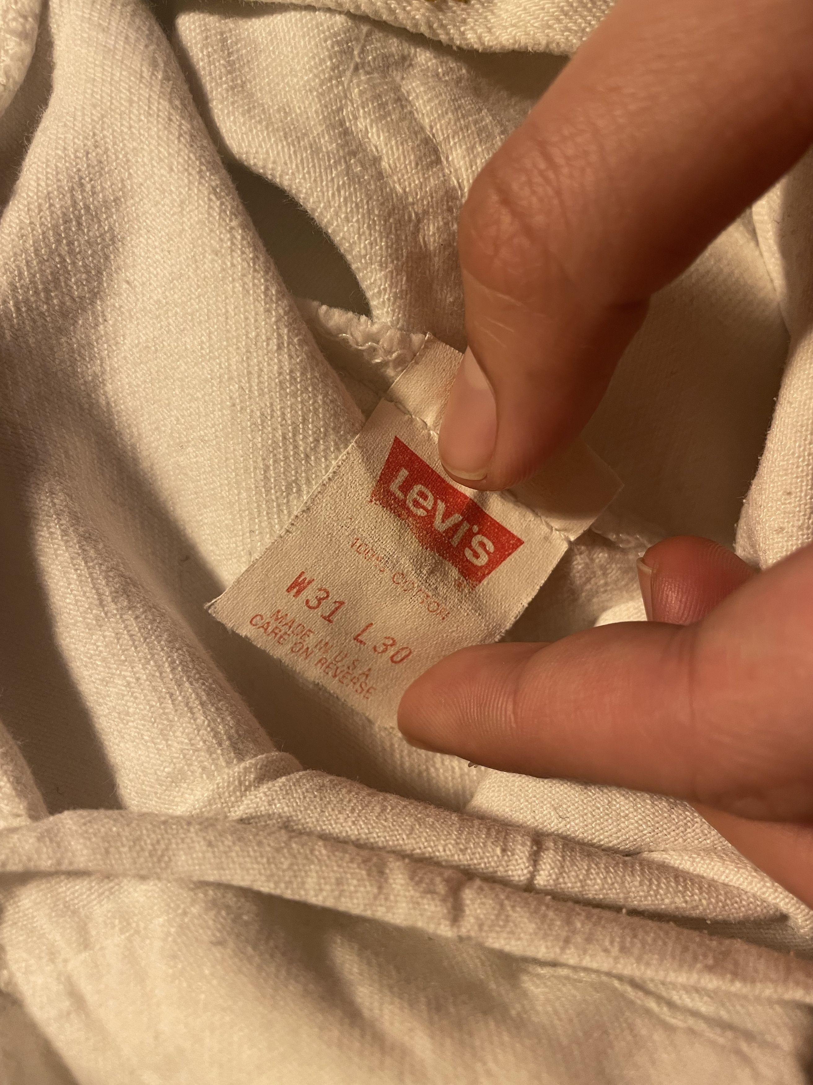 Levi's 1991 Levi's 501 Jeans Straight Leg Button Fly White Denim Size US 31 - 6 Thumbnail