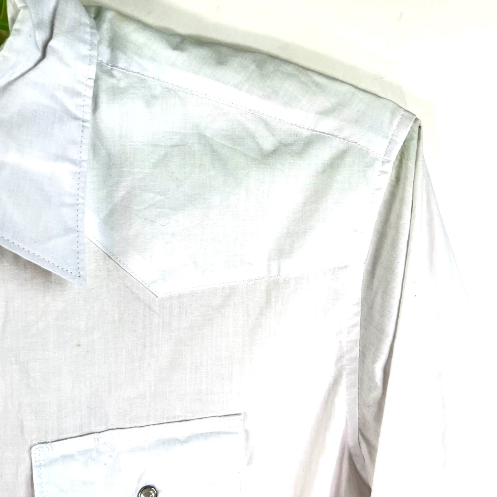 Wrangler Wrangler Western Fashion Pearl Snap Shirt Mens XL White Long Sleeve Size US XL / EU 56 / 4 - 2 Thumbnail