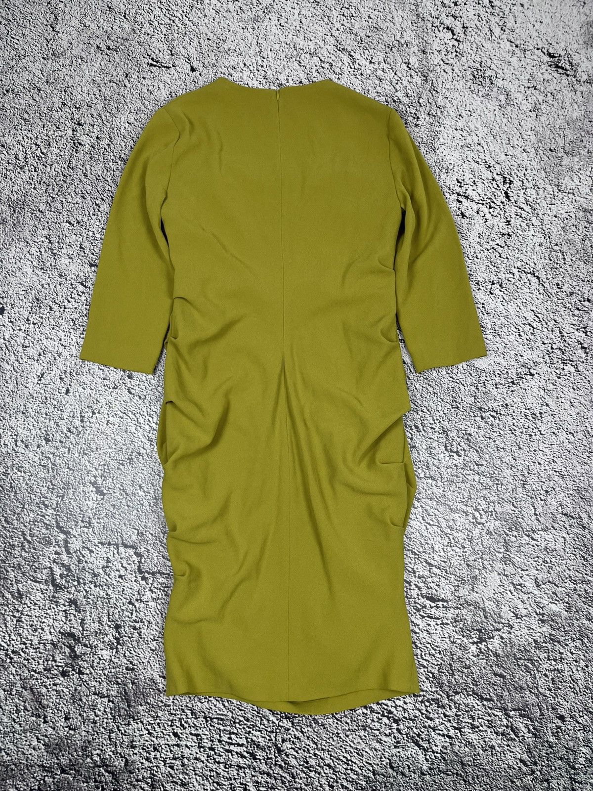 Moschino Vintage Moschino Olive Draped Midi Dress siz 12 Size XL / US 12-14 / IT 48-50 - 6 Thumbnail