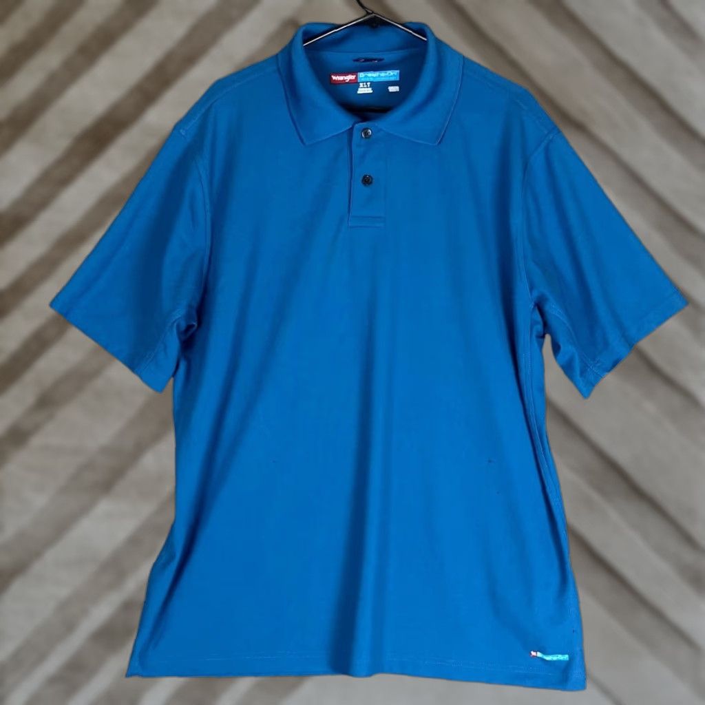Wrangler Wrangler Mens Shirt Blue Polo Breathe On Wicking Tech Short Sleeve XLT Shirt Mens Blue Polo Breathe On Wicking Tech Short Sleeve XLT Size US XL / EU 56 / 4 - 1 Thumbnail