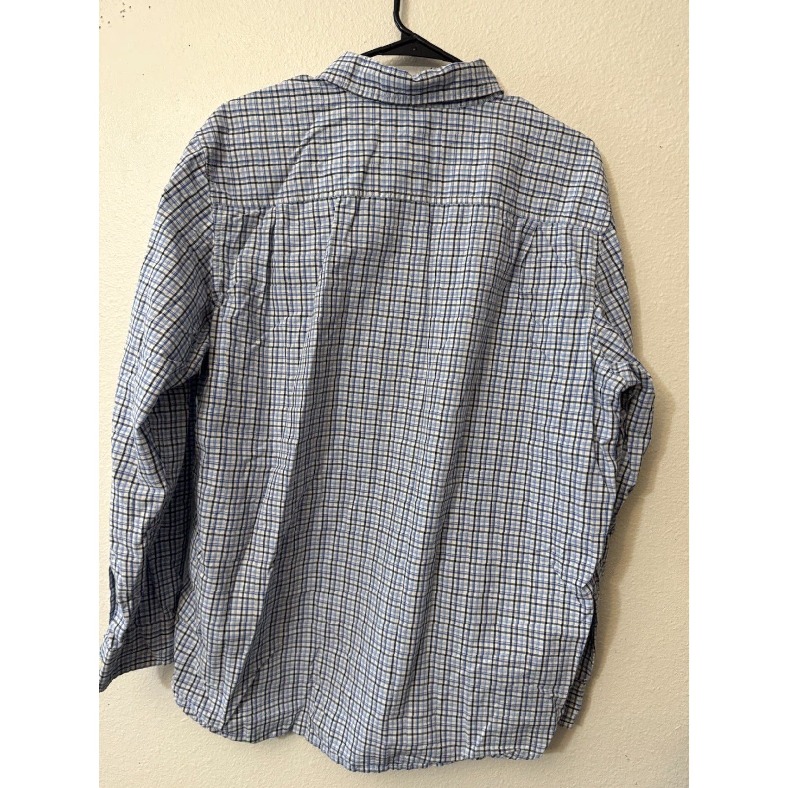 Chaps CHAPS Shirt Mens Large Blue Plaid Button-Up Long Sleeve Cotton-Polyester Pocket Easy Care Mens Size US L / EU 52-54 / 3 - 2 Thumbnail