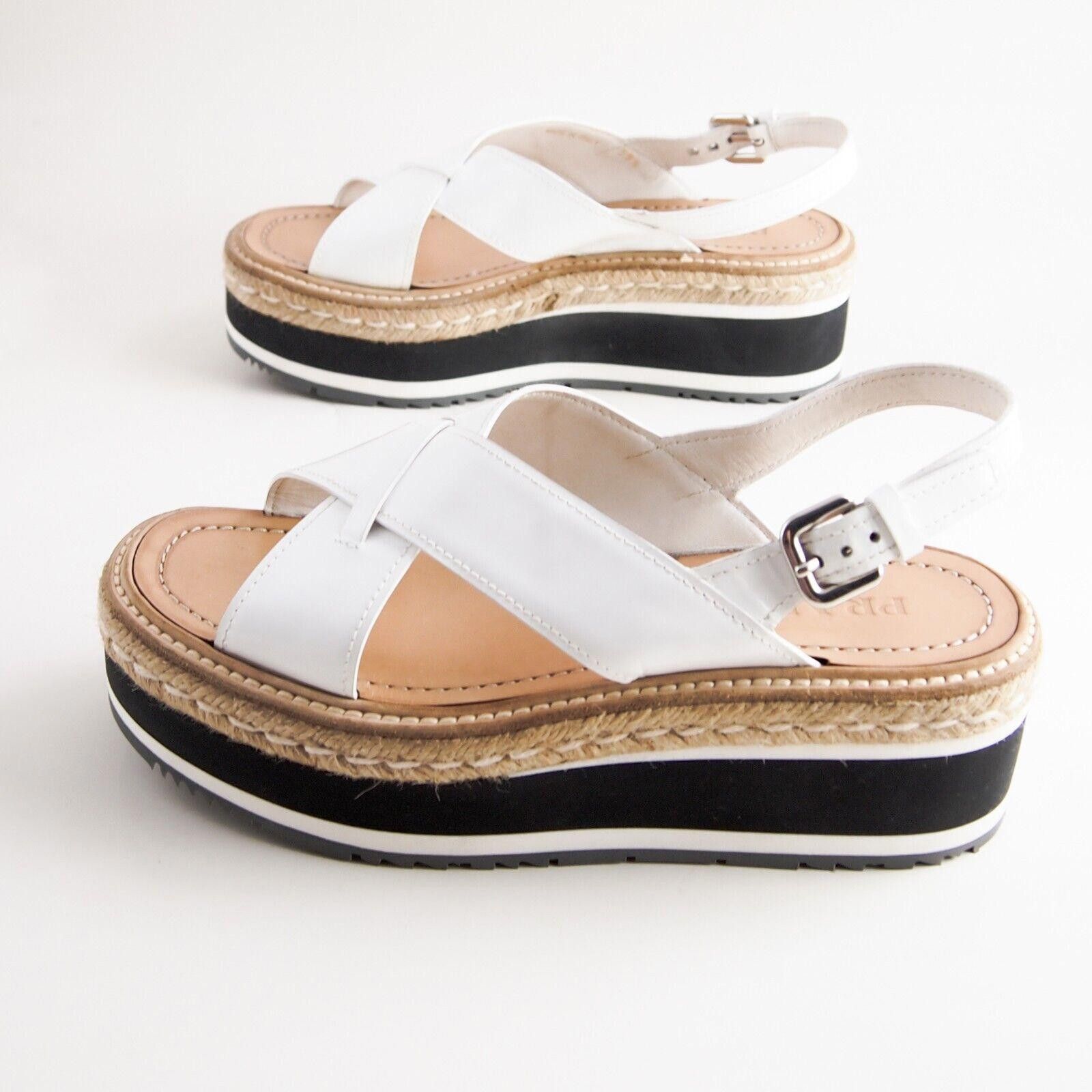 Prada Prada Slingback Sandals Platfom White Leather US 9.5 EU 39.5 Size US 9.5 / IT 39.5 - 2 Thumbnail