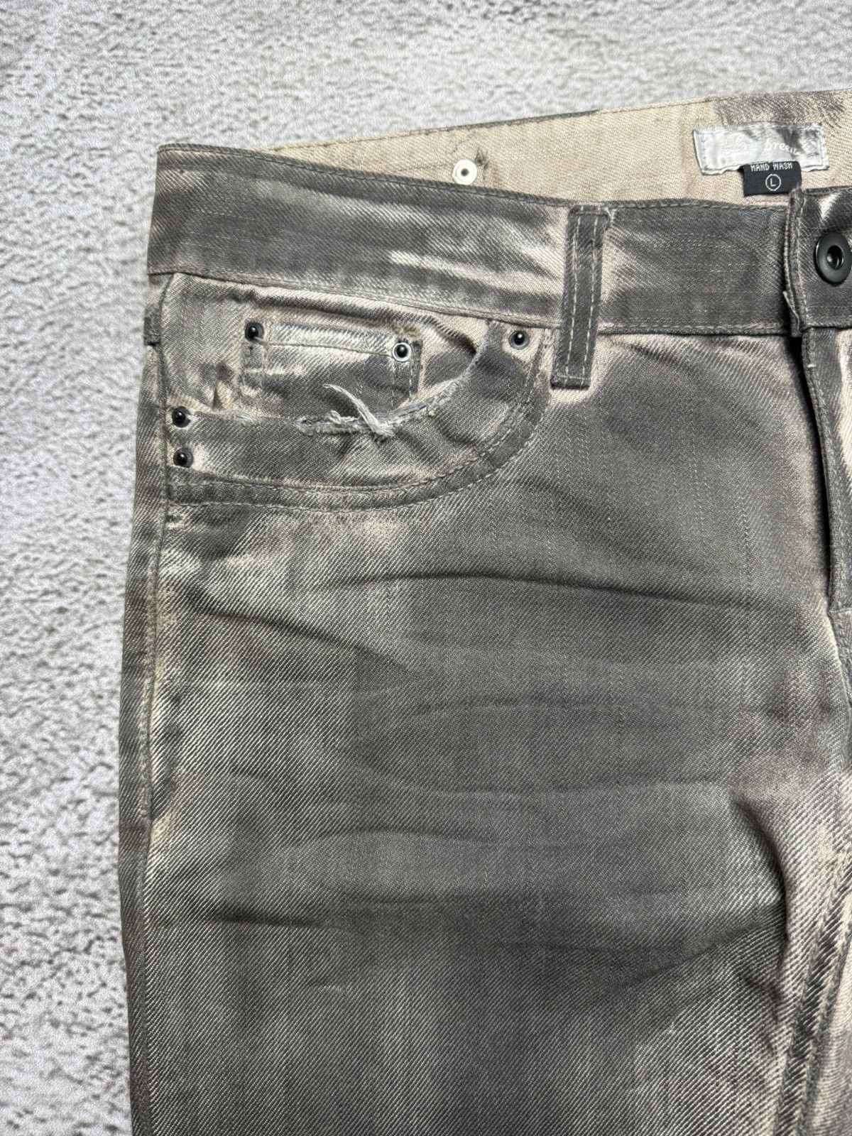 If Six Was Nine Distressed flare denim jeans pants Size US 33 - 5 Thumbnail