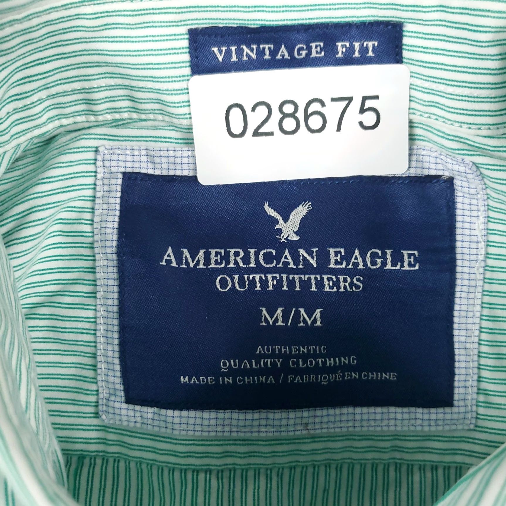American Eagle Outfitters American Eagle Outfitters Shirt Men Medium Green Striped Button-Up Long Sleeve Collared Cotton Mens Size US M / EU 48-50 / 2 - 8 Thumbnail