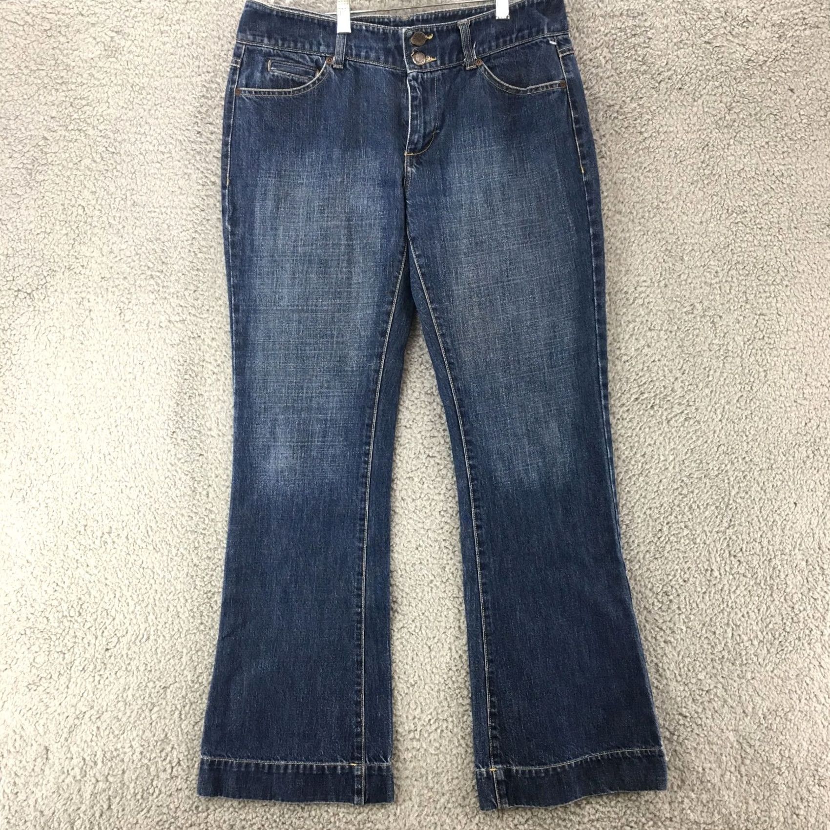 Eddie Bauer Eddie Bauer Jeans Womens 10 Blue Medium Wash Denim Mid Rise Flared Bootcut 100% Cotton Regular Inseam 30 Jeans Womens Size 32" / US 10 / IT 46 - 2 Thumbnail