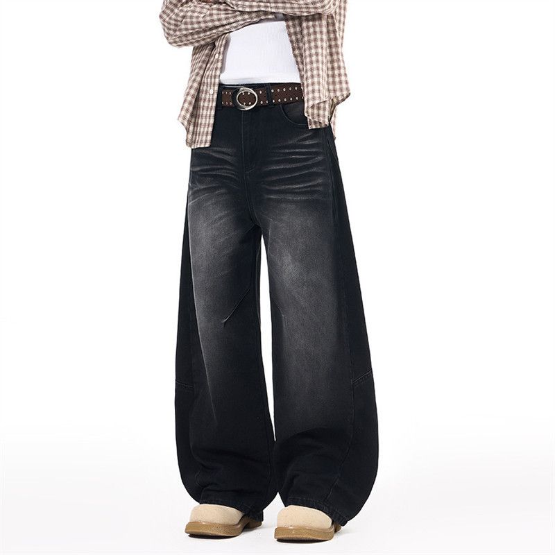 Vintage Washed vintage men's cleanfit distressed curved blade jeans Size US 32 / EU 48 - 4 Thumbnail