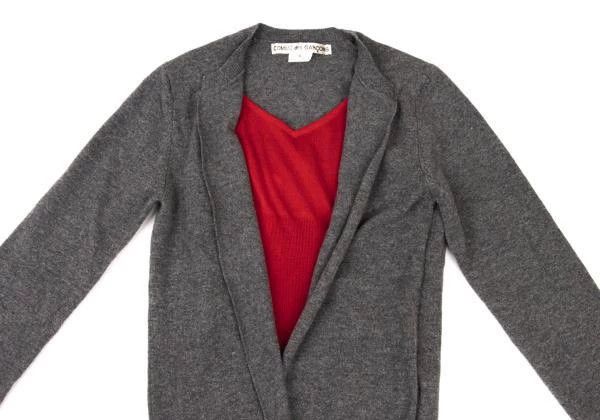 Comme des Garcons Comme Des Garcons Grey Retro Fake Two-Piece Knit Top Size S / US 4 / IT 40 - 6 Thumbnail