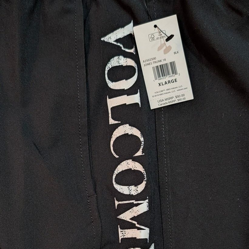 Volcom Volcom Jones Trunk 18 Boardshorts Mens XL Black White Size US 34 / EU 50 - 6 Thumbnail