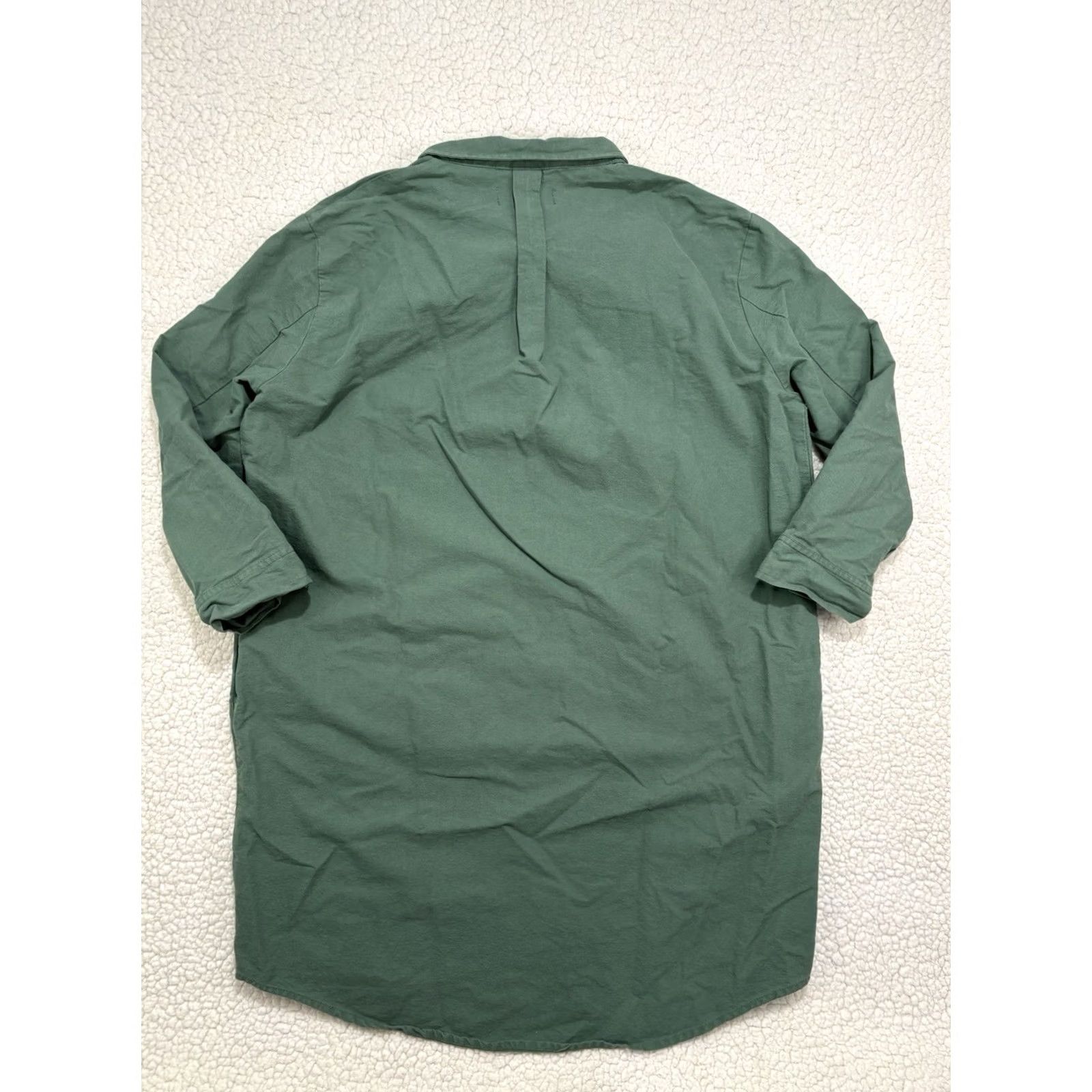 Vintage Pomander Place Shirt Dress Green M 3/4 Sleeve Button Collared Short Dress Modern Boho Preppy Women Size M / US 6-8 / IT 42-44 - 6 Thumbnail