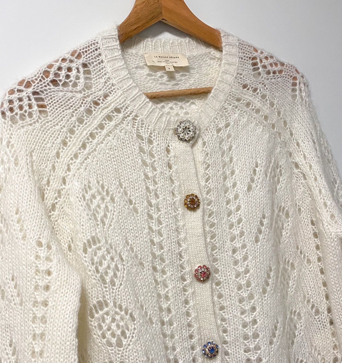 Sezane La Maille Sezane Paris Wool and Kid Mohair Cardigan Size S / US 4 / IT 40 - 2 Thumbnail