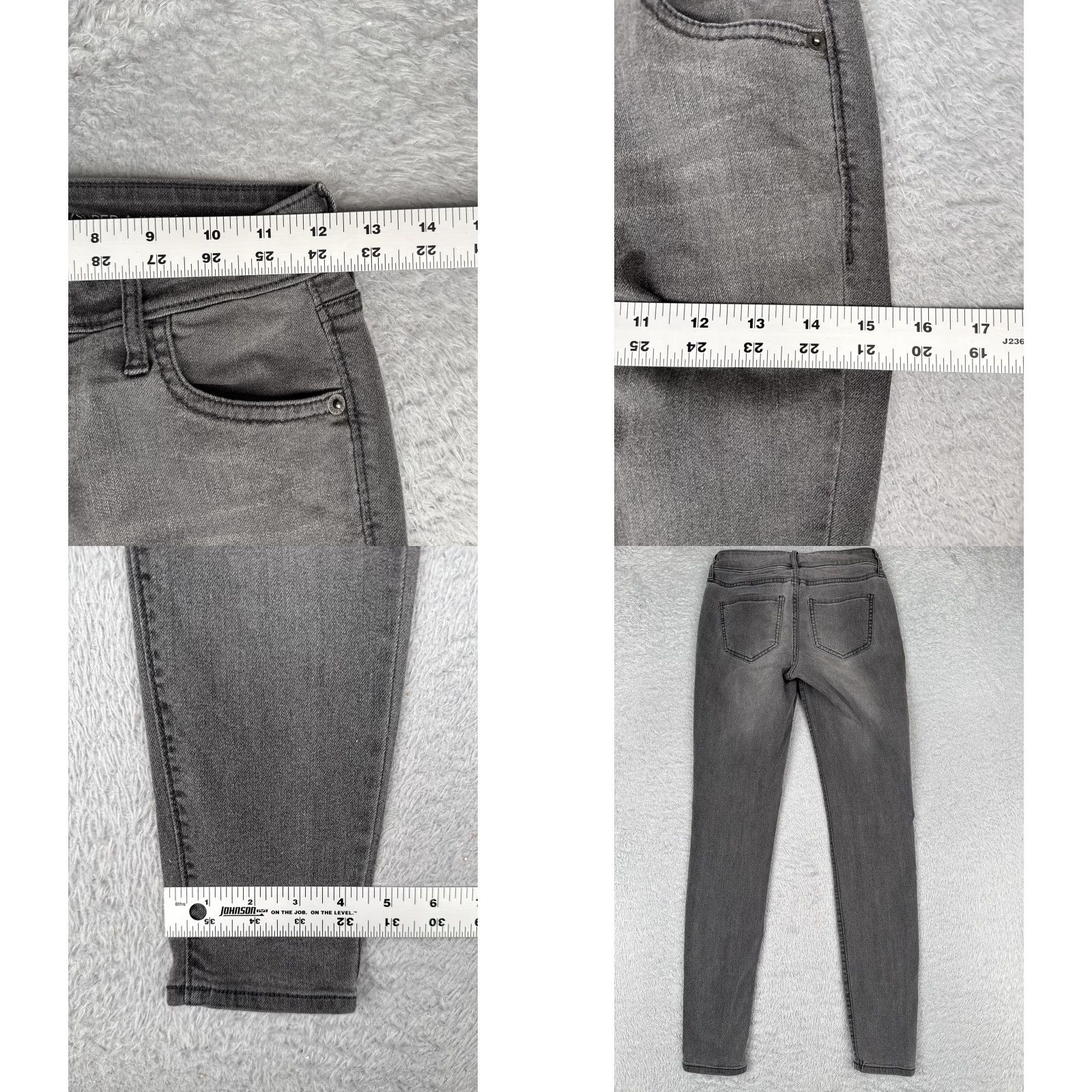 Old Navy Old Navy Jeans Womens Small Gray Super Skinny Mid Rise Stretch Denim Pants Size 27" / US 4 / IT 40 - 9 Thumbnail