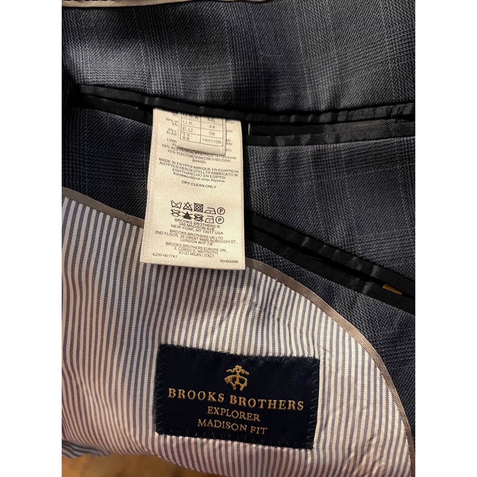 Brooks Brothers Brooks Brothers Explorer Madison Fit Navy Blazer Suit Jacket Coat - Men's 44L Size 44R - 4 Thumbnail
