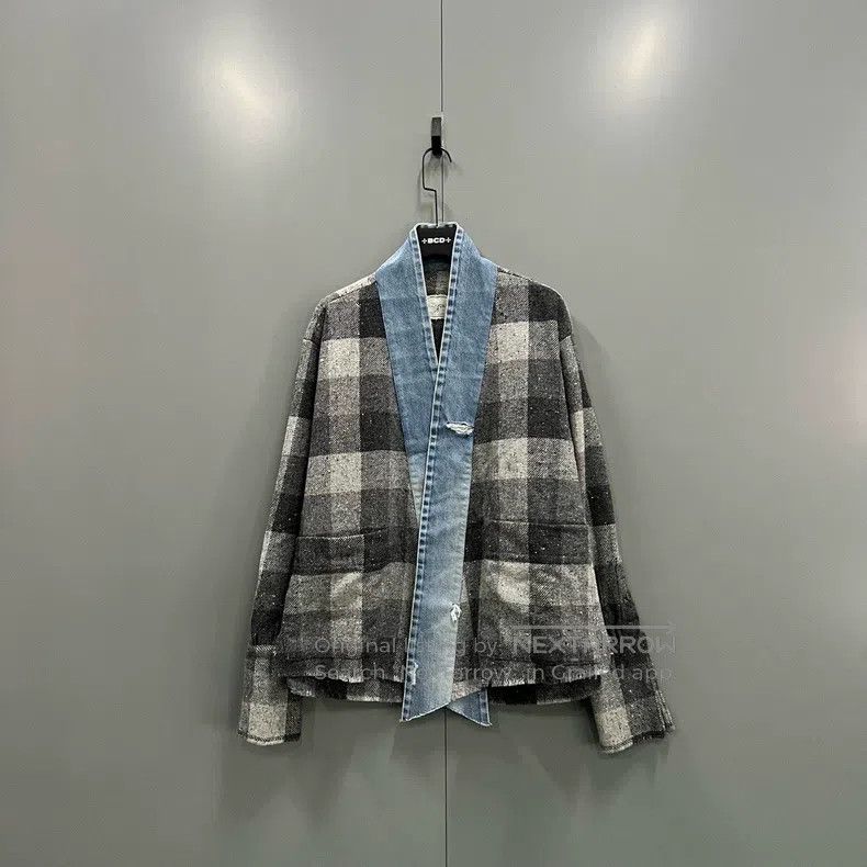 Greg Lauren Greg Lauren Denim patchwork plaid shirt Size US M / EU 48-50 / 2 - 2 Thumbnail