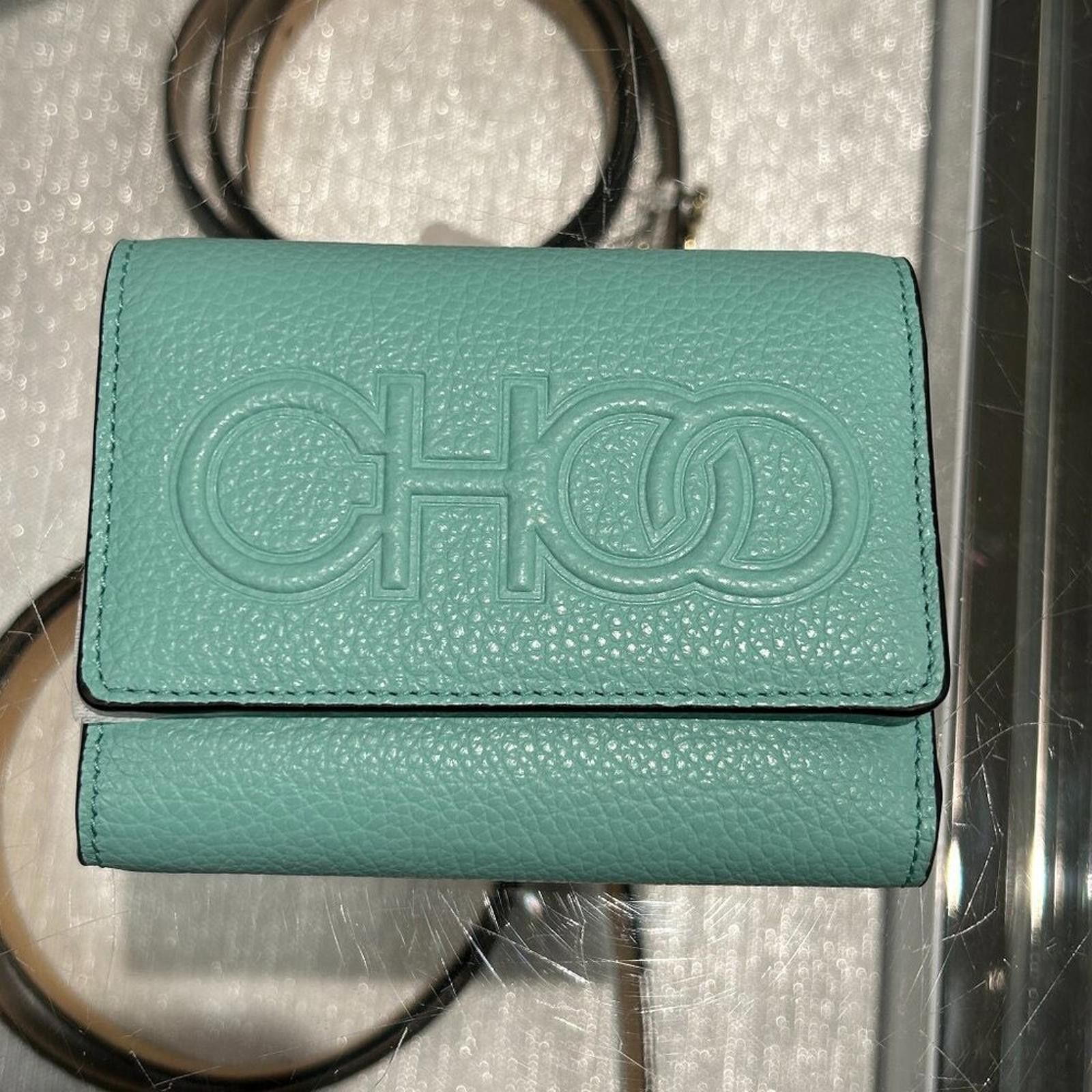 Jimmy Choo NWT Jimmy Choo Loni Embossed Jade Leather Trifold Wallet Size ONE SIZE - 1 Thumbnail