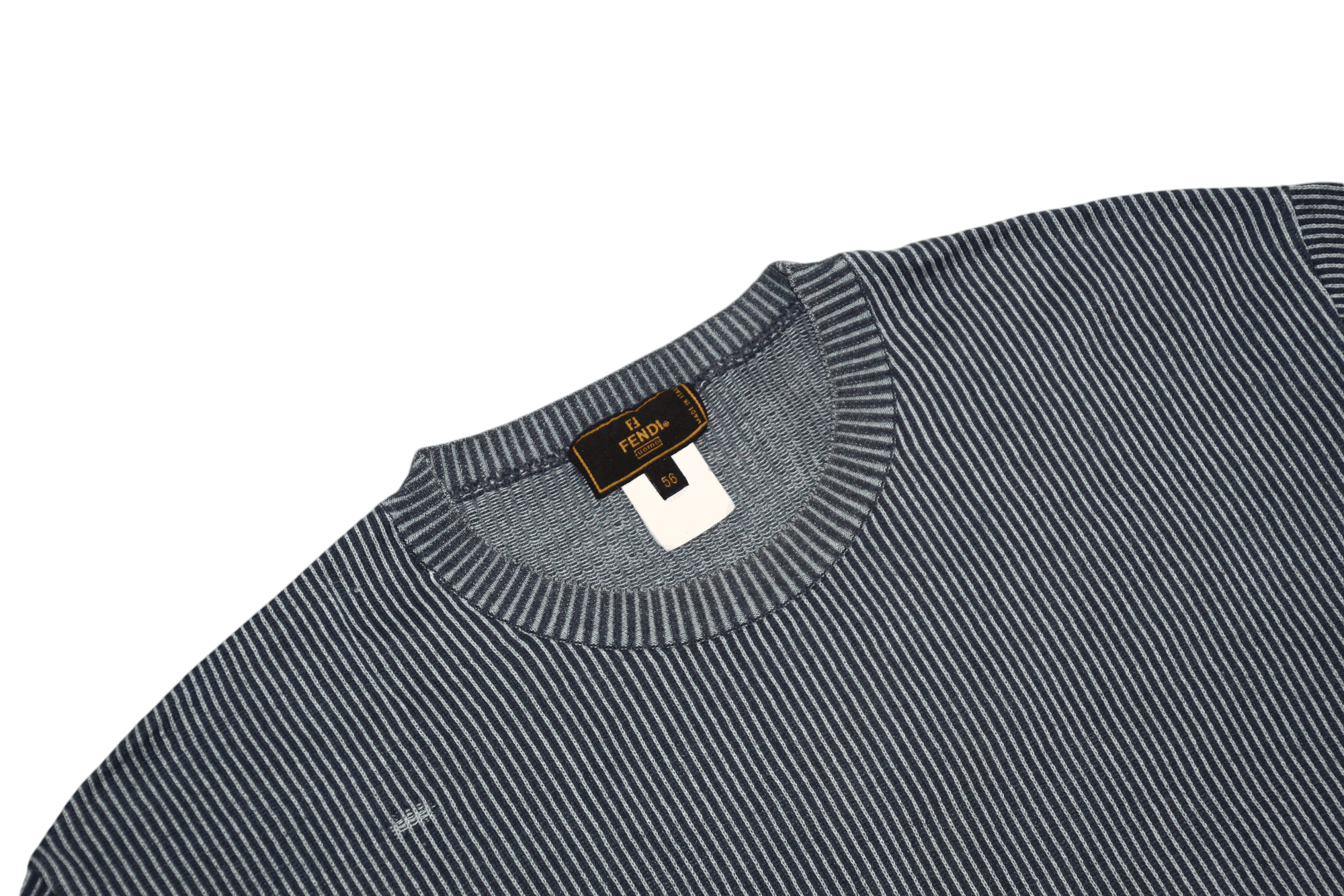 Fendi VTG Fendi Uomo Ribbed Woven Cotton Wool Baggy T-shirt Size US XL / EU 56 / 4 - 2 Thumbnail