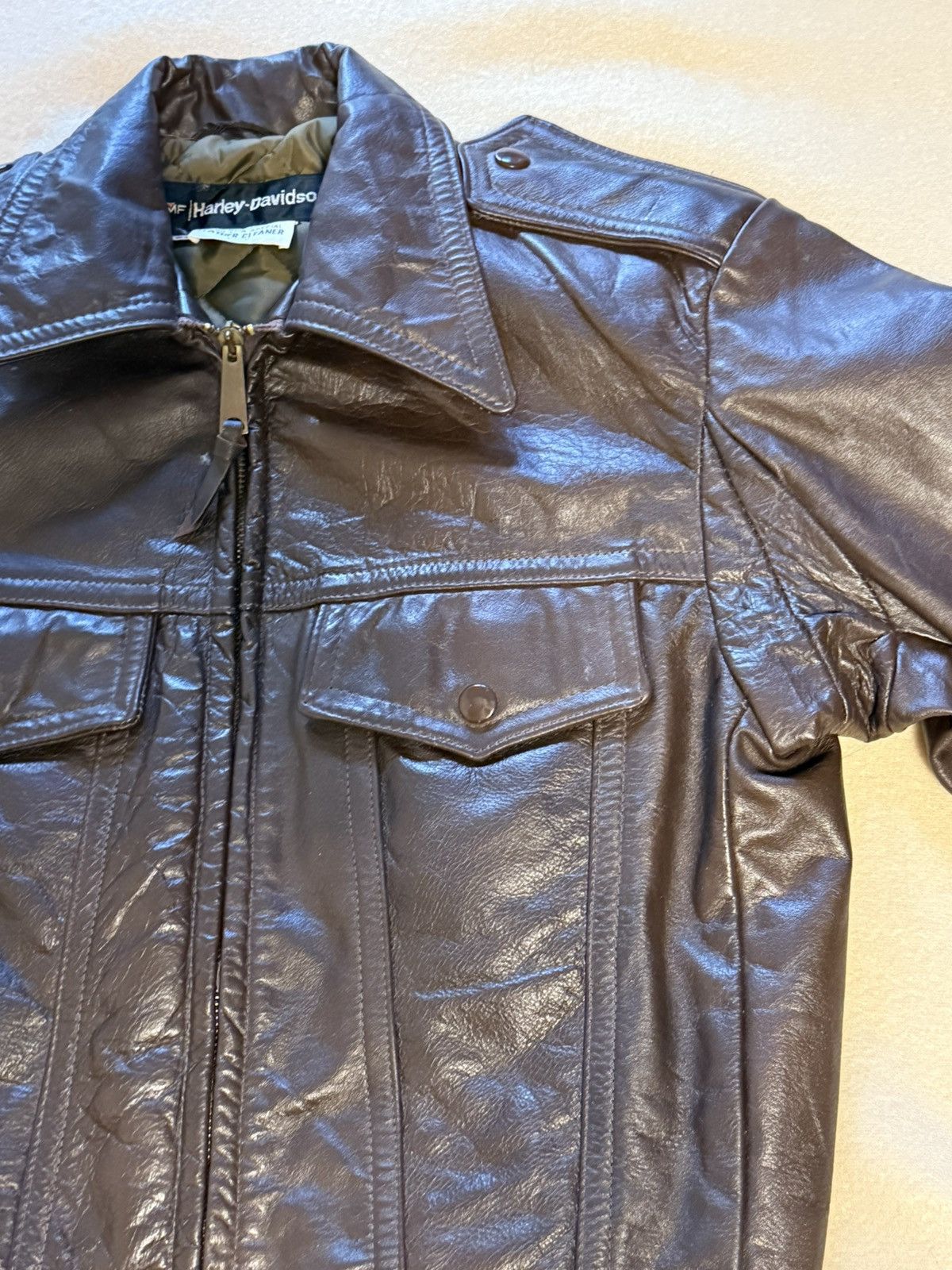 Harley Davidson Harley Davidson AMC Cavalier Leather Trucker/Moto Jacket 36 Size US XXS / EU 40 - 14 Thumbnail