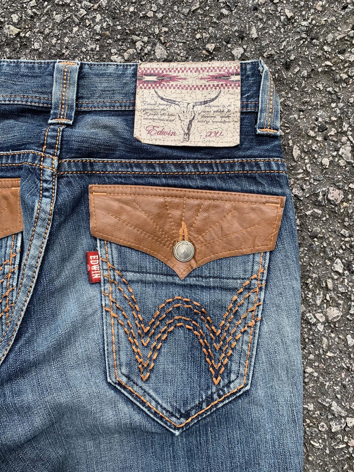 Kapital FLARE EDWIN XV MUDMAX FADED & RUSTY DISTRESSED DENIM Size US 32 / EU 48 - 10 Thumbnail