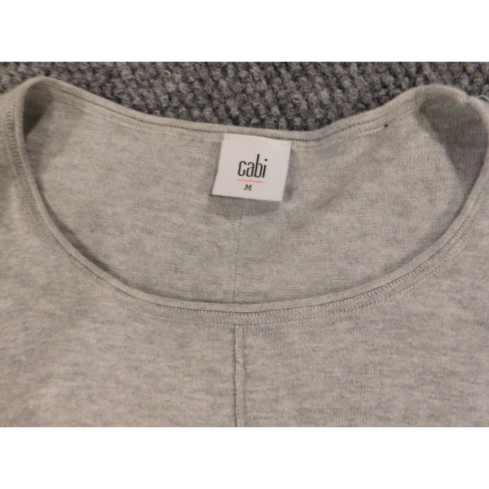 Vintage cabi Sweater Pullover Crew Neck Long Sleeve Gray M Regular Women Stretch Embroidered Knit Cotton Vintage? No Size M / US 6-8 / IT 42-44 - 7 Thumbnail