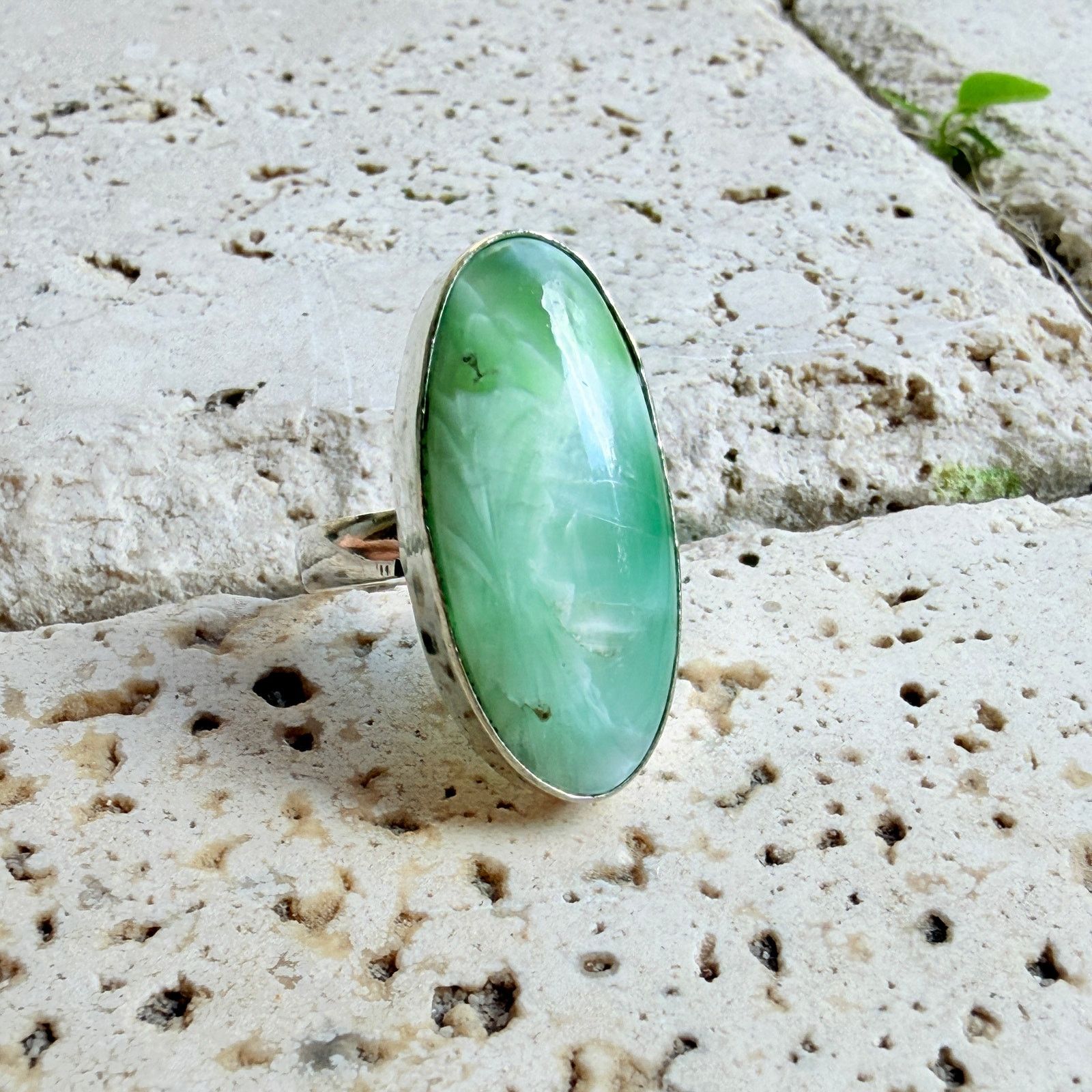 The Unbranded Brand Hemimorphite + Larimar 925 Silver Plated Ring Size 8 Size ONE SIZE - 1 Thumbnail