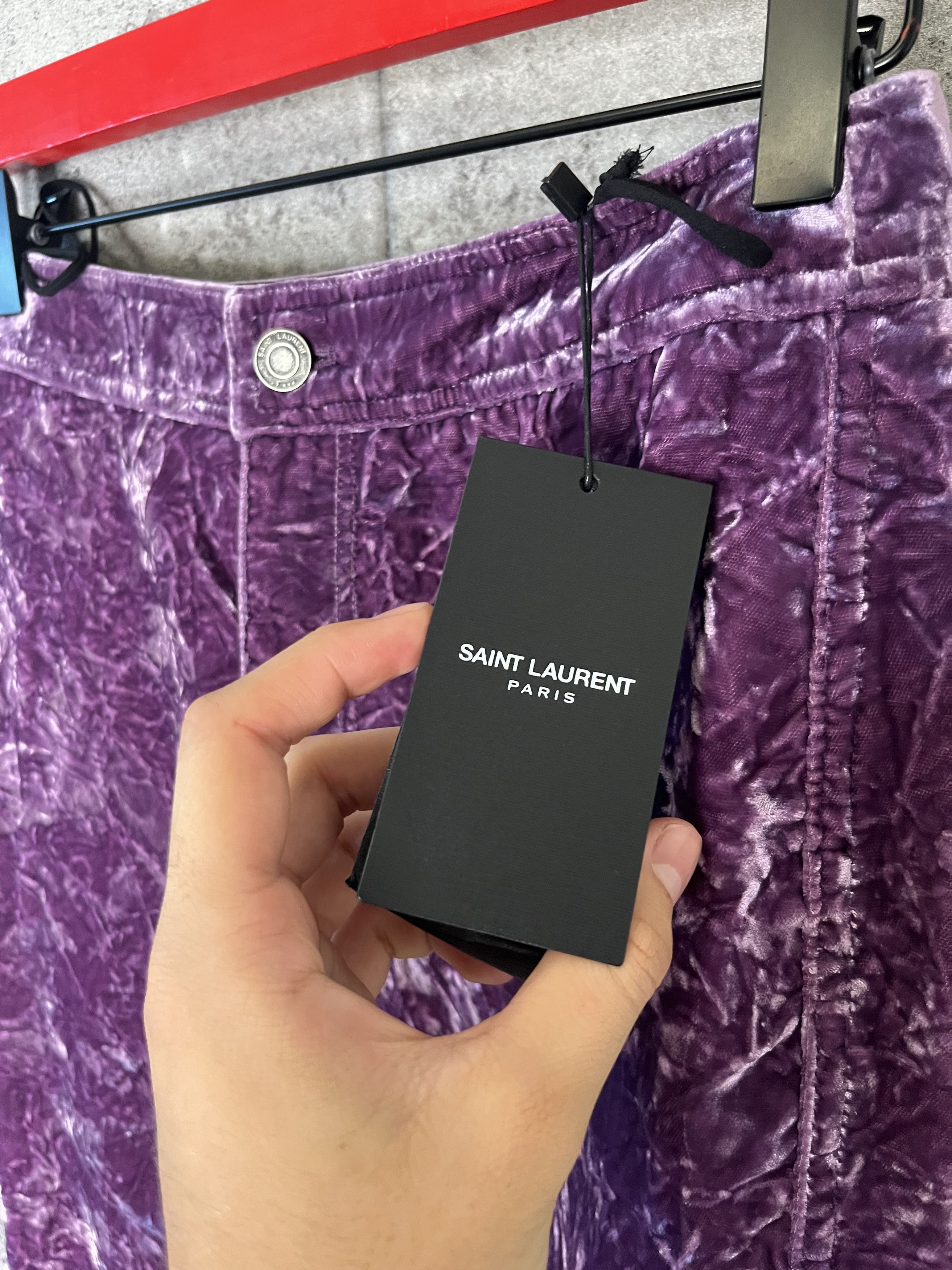 Hedi Slimane × Saint Laurent Paris × Yves Saint Laurent Saint laurent hedi silmane velour runway pants Size US 26 / EU 42 - 3 Thumbnail