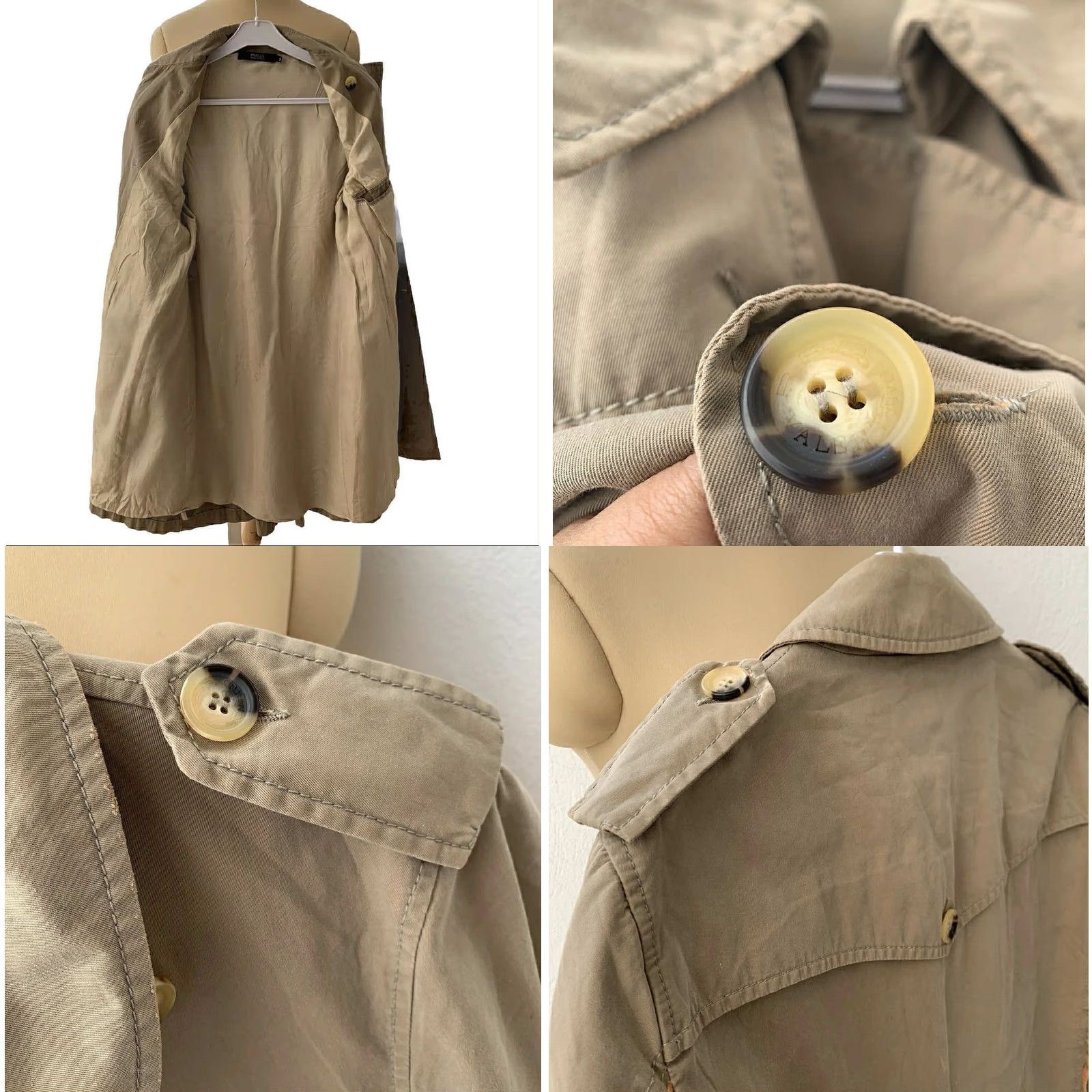 Valentino R.E.D. Valentino Trench Coat Double-Breasted Women L Beige Italy Cotton Coat Size L / US 10 / IT 46 - 8 Thumbnail