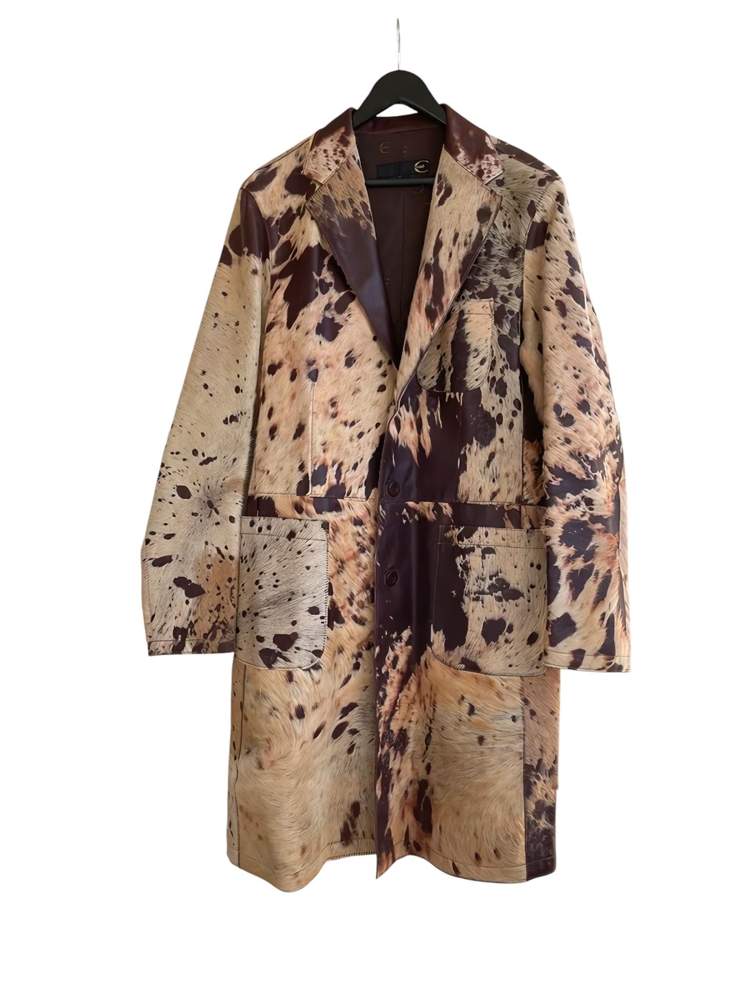 Roberto Cavalli ARCHIVE PONY HAIR HEAVY LEATHER COAT Size US L / EU 52-54 / 3 - 1 Thumbnail