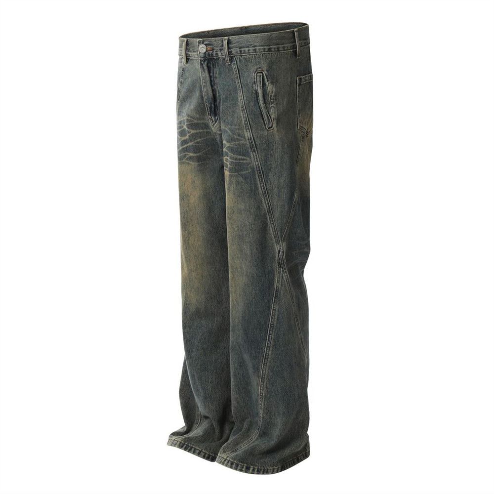 Japanese Brand × Jean Men's punk patchwork heavy cargo distressed washed jeans Size US 32 / EU 48 - 2 Thumbnail