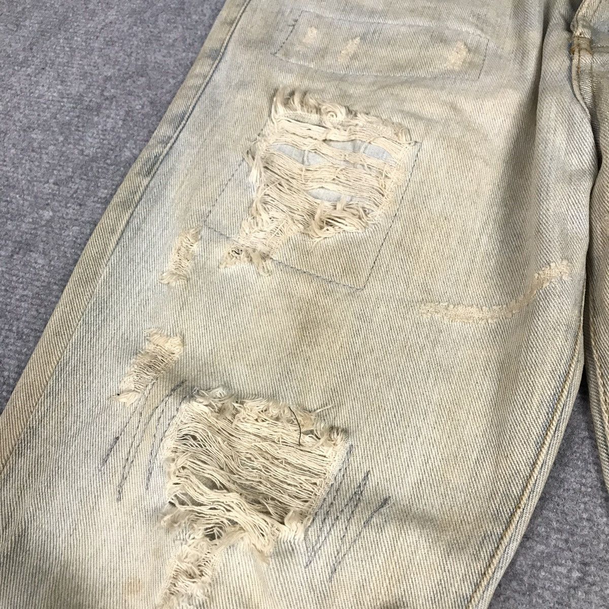 14th Addiction × If Six Was Nine × Le Grande Bleu (L.G.B.) FLARE💀RIPPED DISTRESSED LIGHT RUSTY LGB STYLE DENIM PANTS Size US 32 / EU 48 - 6 Thumbnail