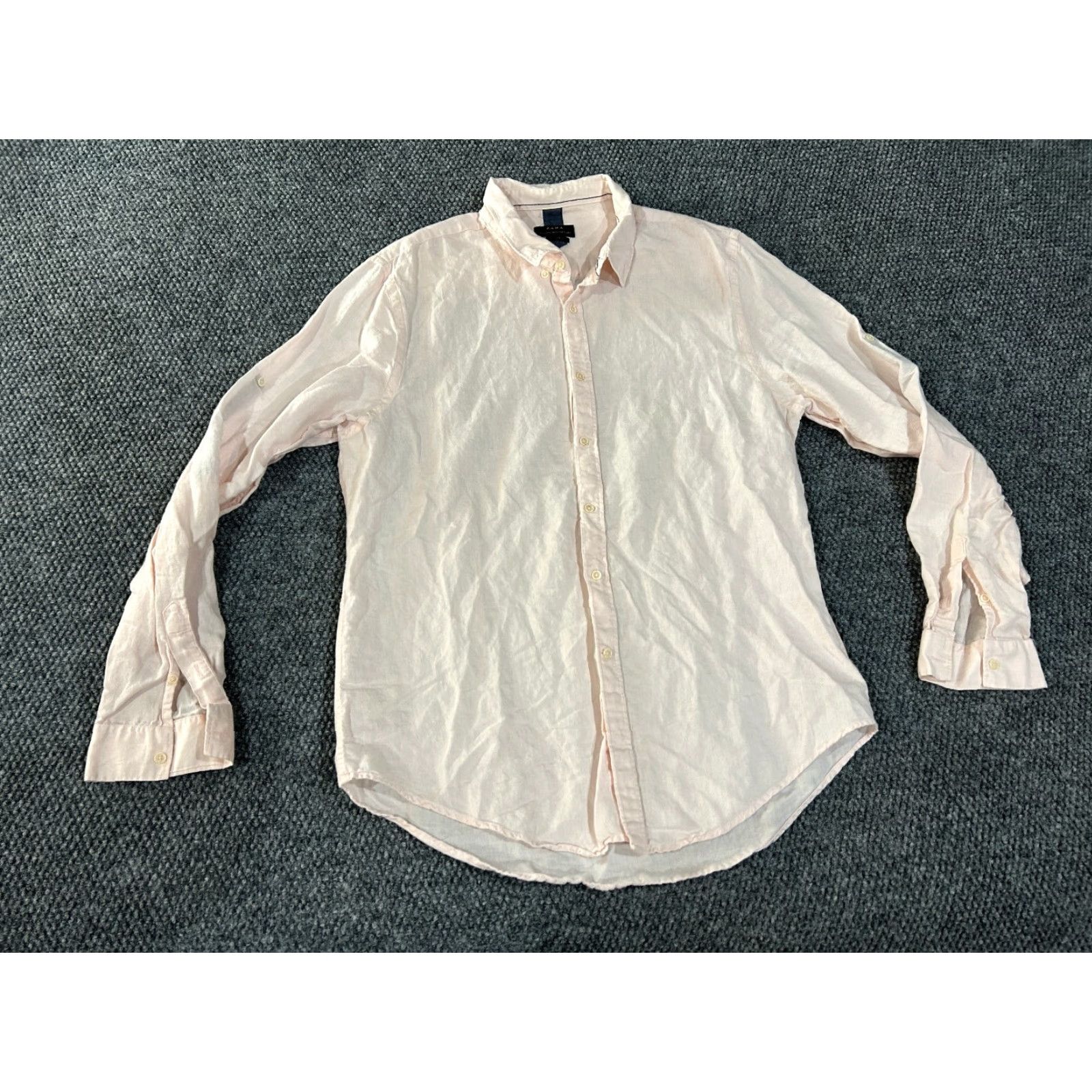 Zara Zara Button-Up Shirt Mens XL Light Pink Slim Fit Long Sleeve Casual Size US XL / EU 56 / 4 - 2 Thumbnail