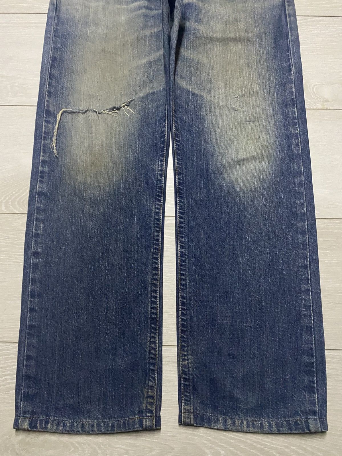 Junya Watanabe Edwin Exclusive Vintage Mud Wash Distressed Loose Jeans Size US 32 / EU 48 - 5 Thumbnail