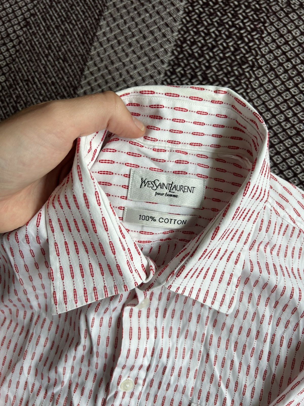 Yves Saint Laurent Yves Saint Laurent Luxury Short Sleeve Monogram Shirt Size L Size US L / EU 52-54 / 3 - 5 Thumbnail