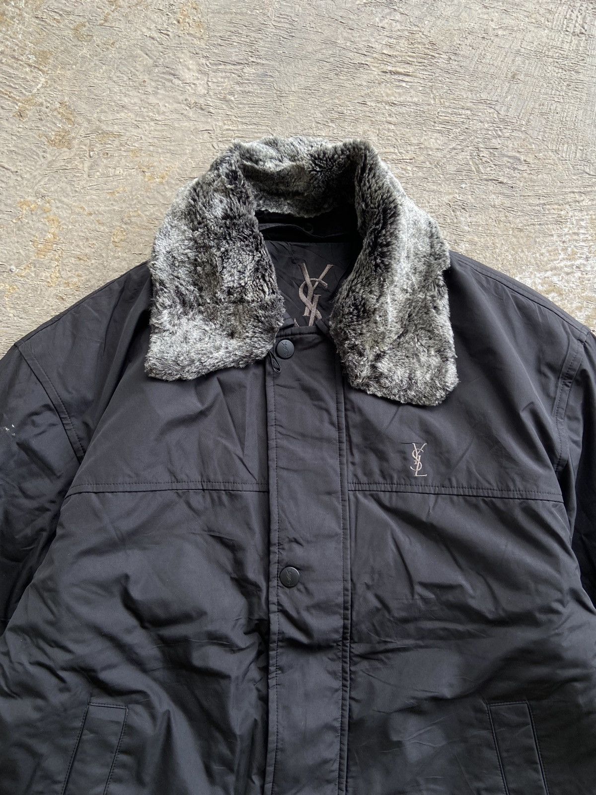 Yves Saint Laurent 1990s Yves Saint Laurent - Trim Fur Neck YSL Jacket Size US L / EU 52-54 / 3 - 3 Thumbnail