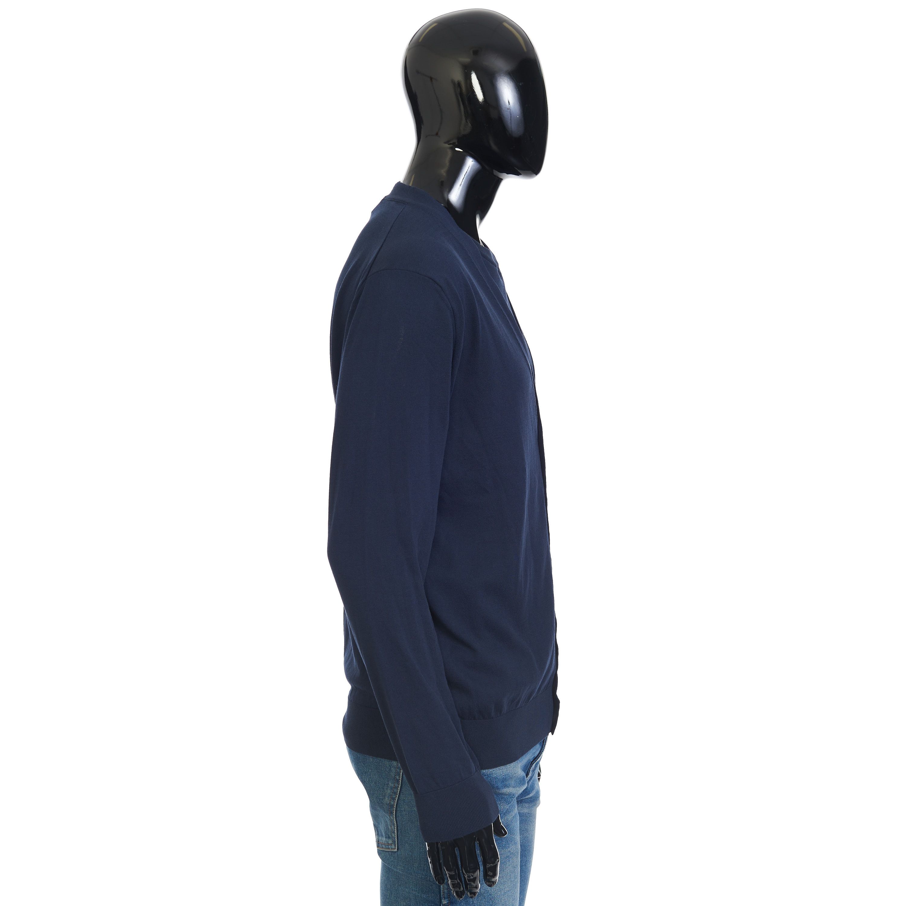 Brioni Navy Blue Double Layered Cardigan - Cotton Knit Size US M / EU 48-50 / 2 - 7 Thumbnail