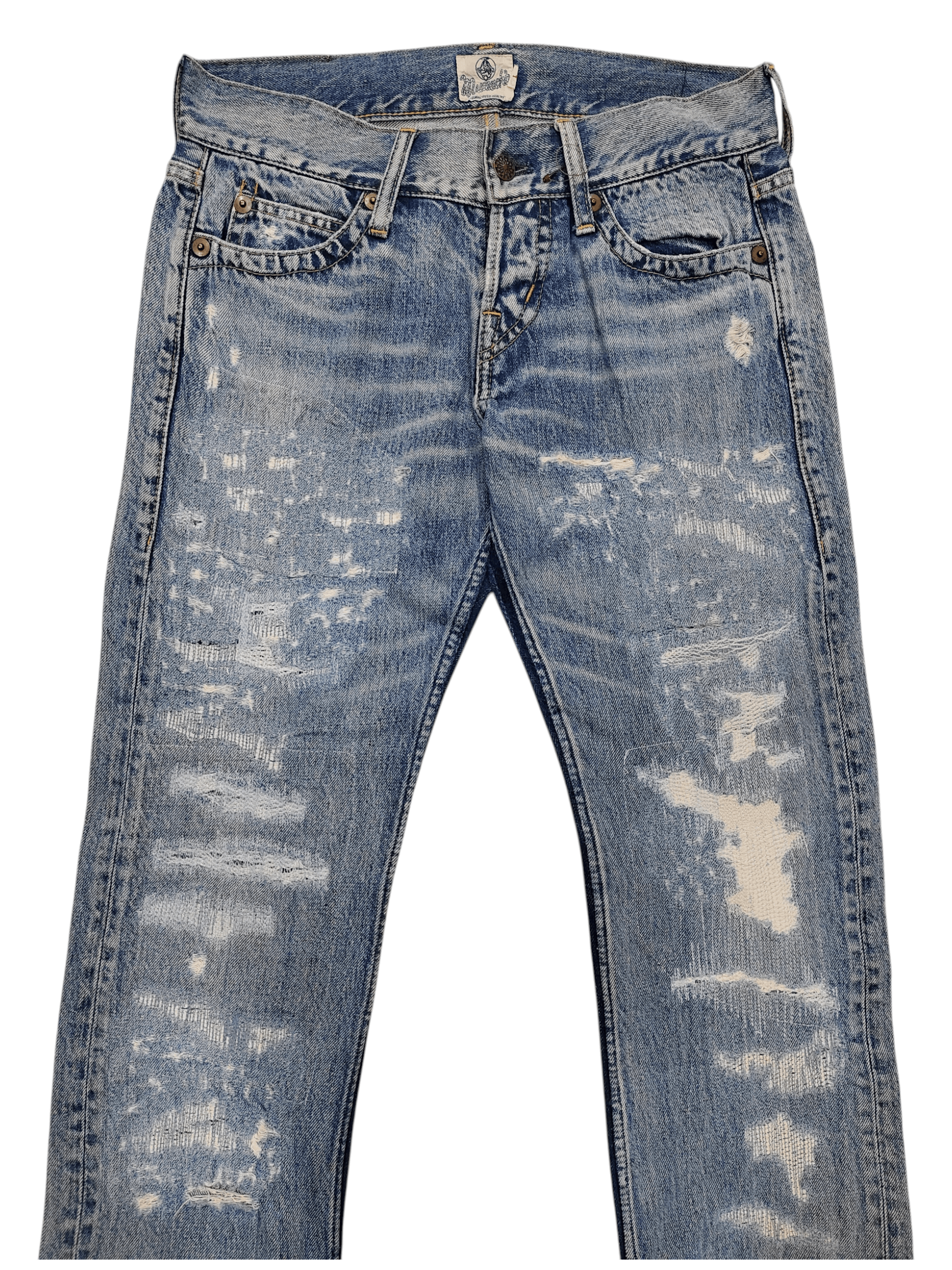 If Six Was Nine 00s Muchacha- Punk Y2K Street Archive Distressed Jeans Size US 30 / EU 46 - 1 Thumbnail