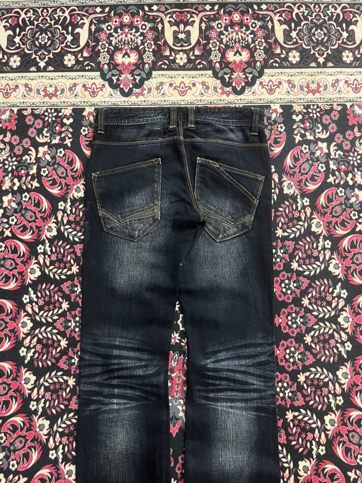 Tornado Mart Vintage Nicole Club For Men Dark Faded Washed Flare Jeans Size US 30 / EU 46 - 7 Thumbnail