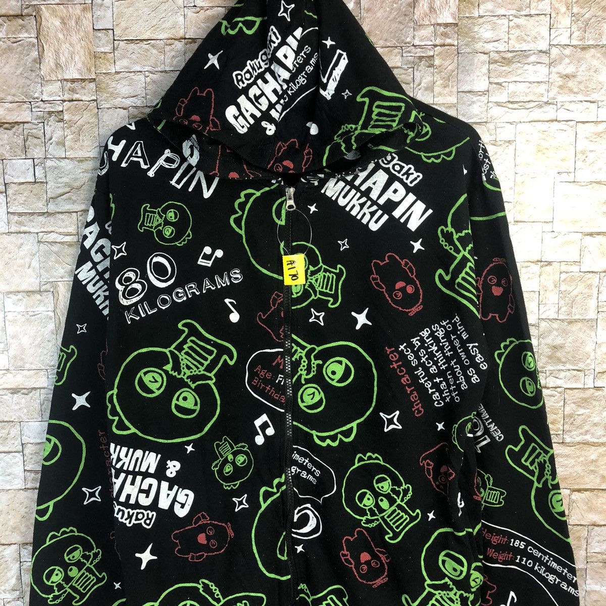 Anime × Cartoon Network × Japanese Brand CaChapin & Mukku Bakogaki anima fullprint Black Hoodie #A170 Size US L / EU 52-54 / 3 - 5 Thumbnail