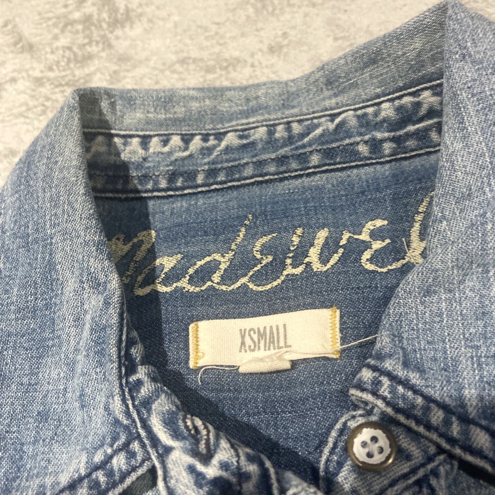 Madewell Madewell Shirt Womens XS Blue Denim Button-Up Long Sleeve Collared Casual Solid Regular Size XS / US 0-2 / IT 36-38 - 3 Thumbnail