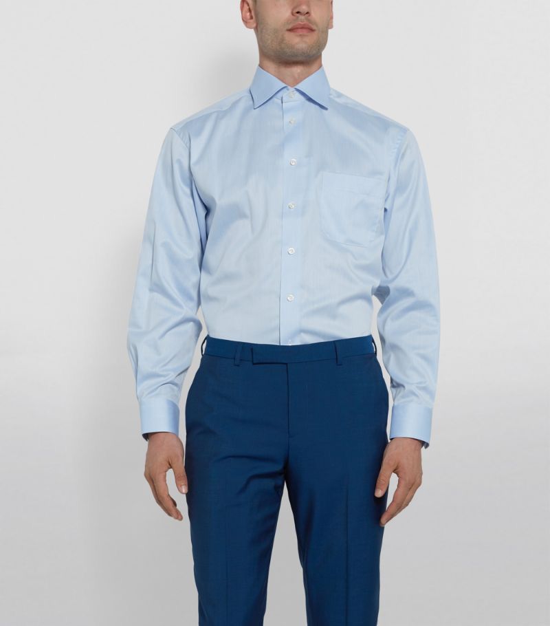 Eton Eton Mens Light Blue Classic Fit Long Sleeve Button Up Shirt Size US M / EU 48-50 / 2 - 2 Thumbnail