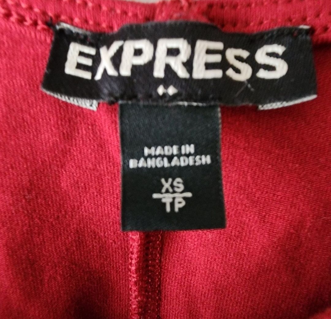 Express New Express 3/4 Sleeve Peplum Shirt Dark Red Size XS Size XS / US 0-2 / IT 36-38 - 2 Thumbnail