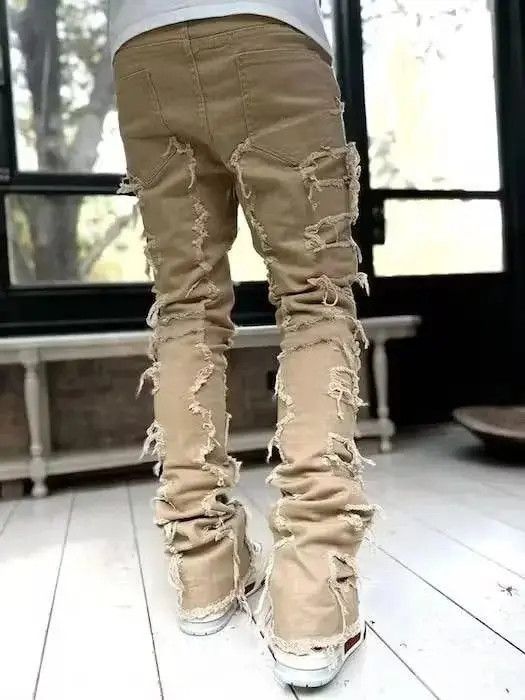 Japanese Brand Khakis Color Heavyweight Streetwise Stretch Patch Denim Pant Size US 32 / EU 48 - 3 Thumbnail