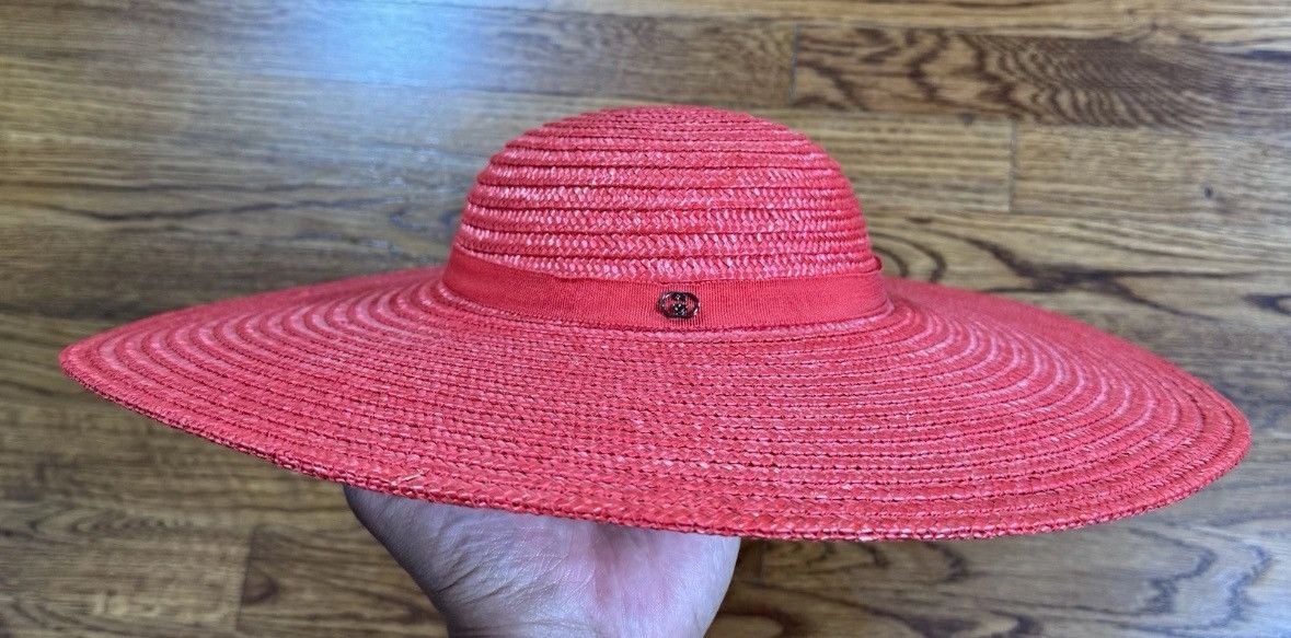 Gucci Vintage 90s Gucci Straw Hat Red Womens Size M Made In Italy Size ONE SIZE - 2 Thumbnail