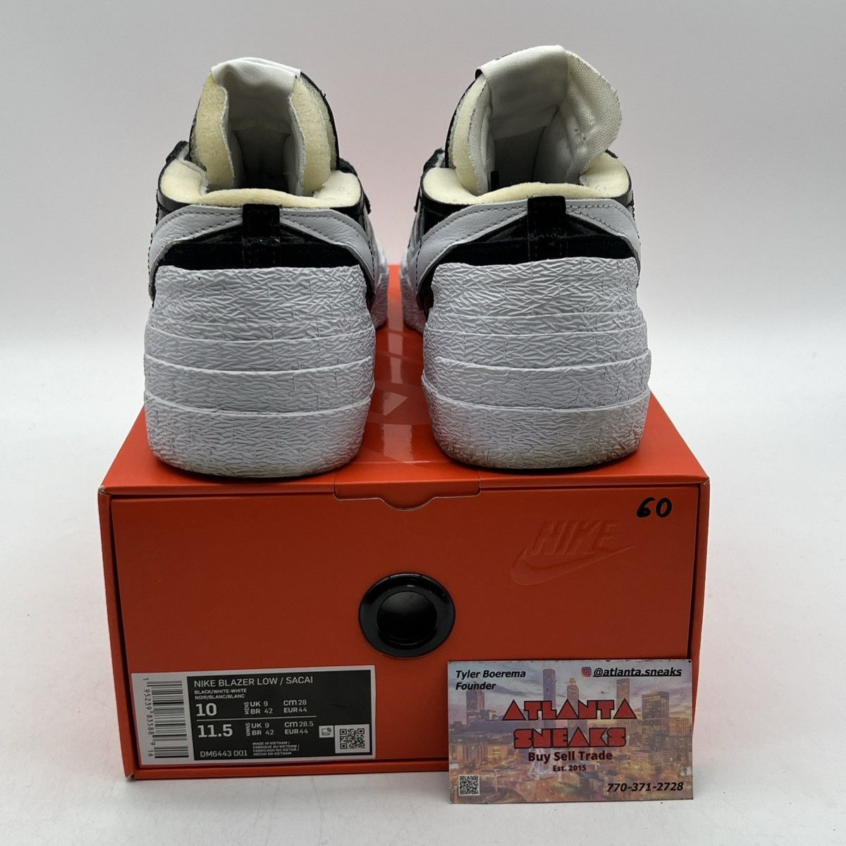 Nike Sacai X Blazer Low black patent Size US 10 / EU 43 - 3 Thumbnail