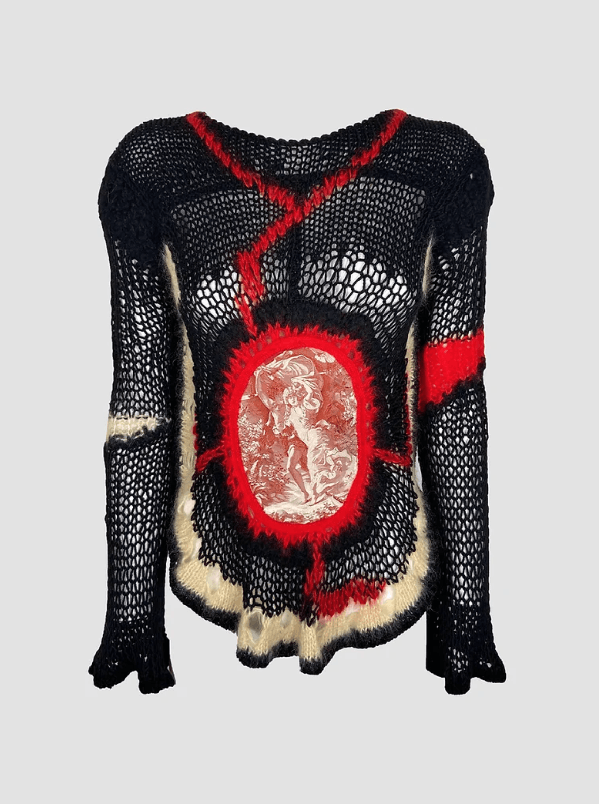 トップス 00s archives jean paul gaultier knit 2000s Jean Paul Gaultier Black Crop Knit — ONFEMME - ONFEMME