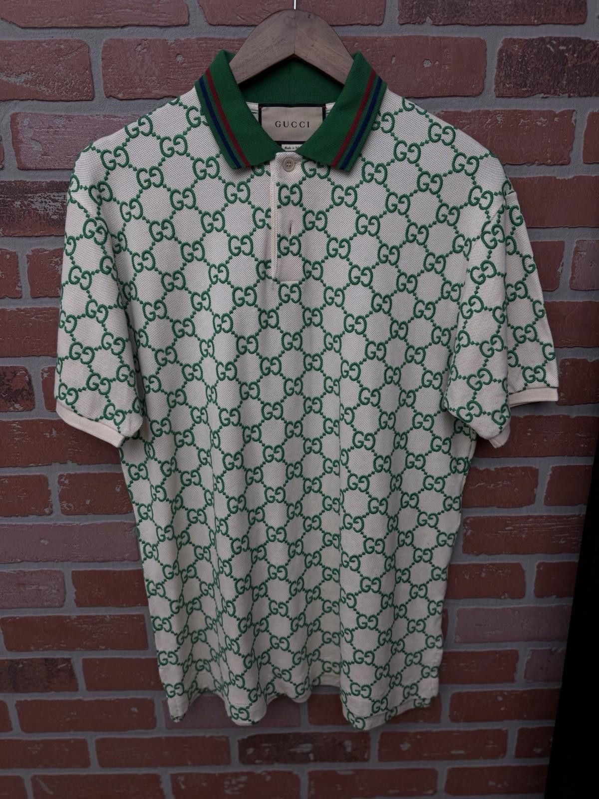 Gucci Gucci Polo T Shirt Green Gucci Logo Size Medium $850 Retail Size US M / EU 48-50 / 2 - 1 Thumbnail