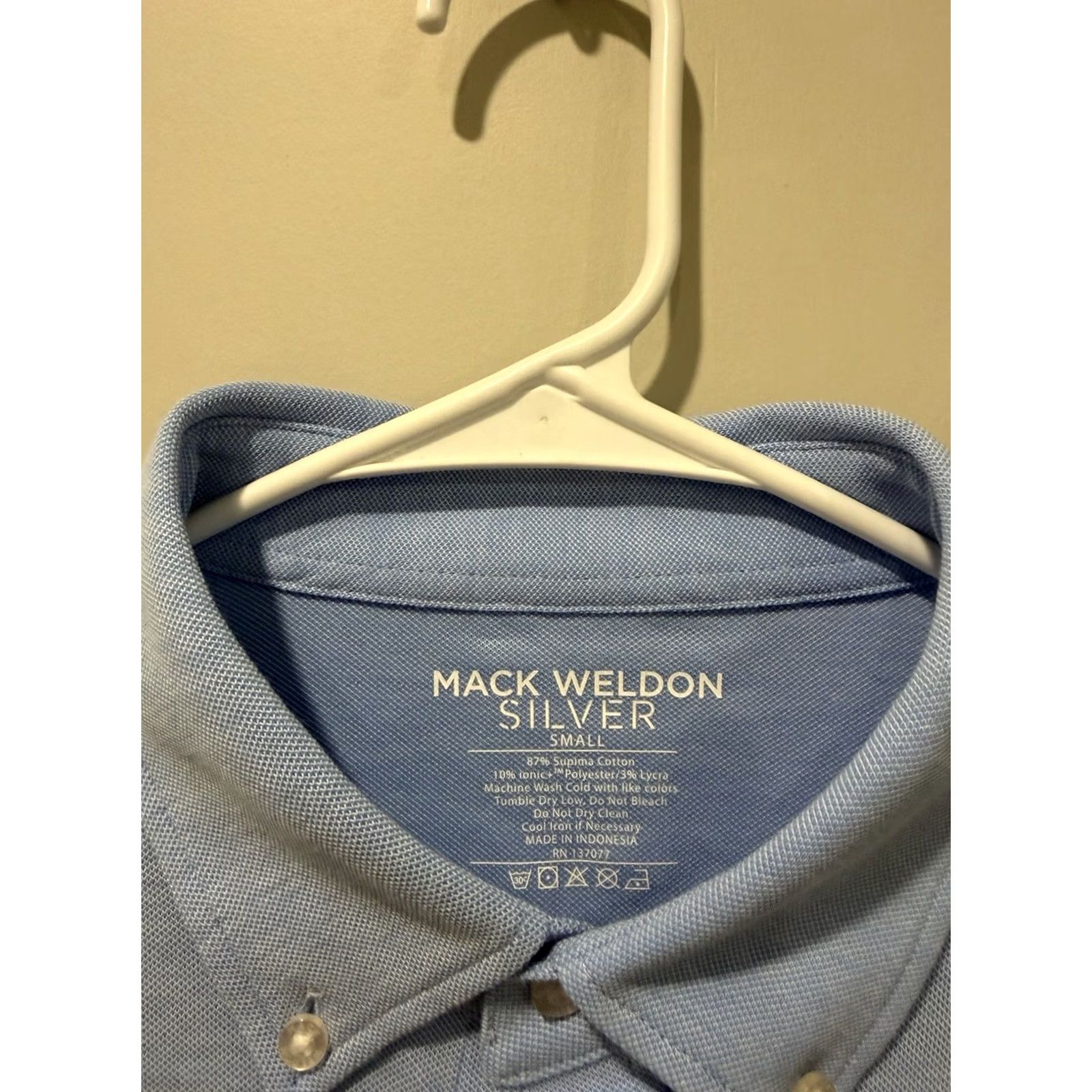 Vintage Mack Weldon Airflex Shirt Men Small Blue Button-Up Long Sleeve Supima Cotton Size US S / EU 44-46 / 1 - 3 Thumbnail